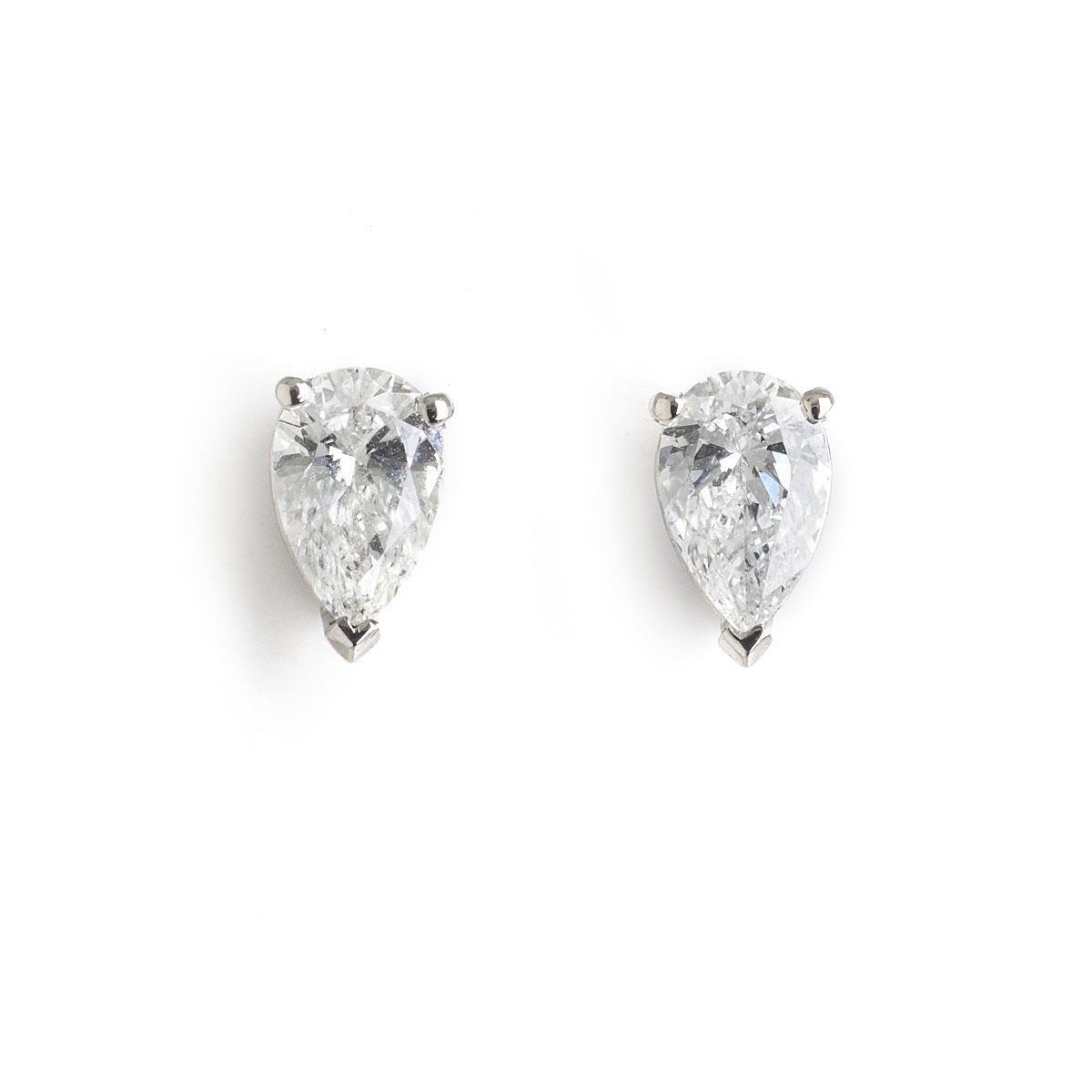 Orecchini in oro bianco 14 carati con diamanti scintillanti taglio pera da 2,50 carati - harrychadent.it