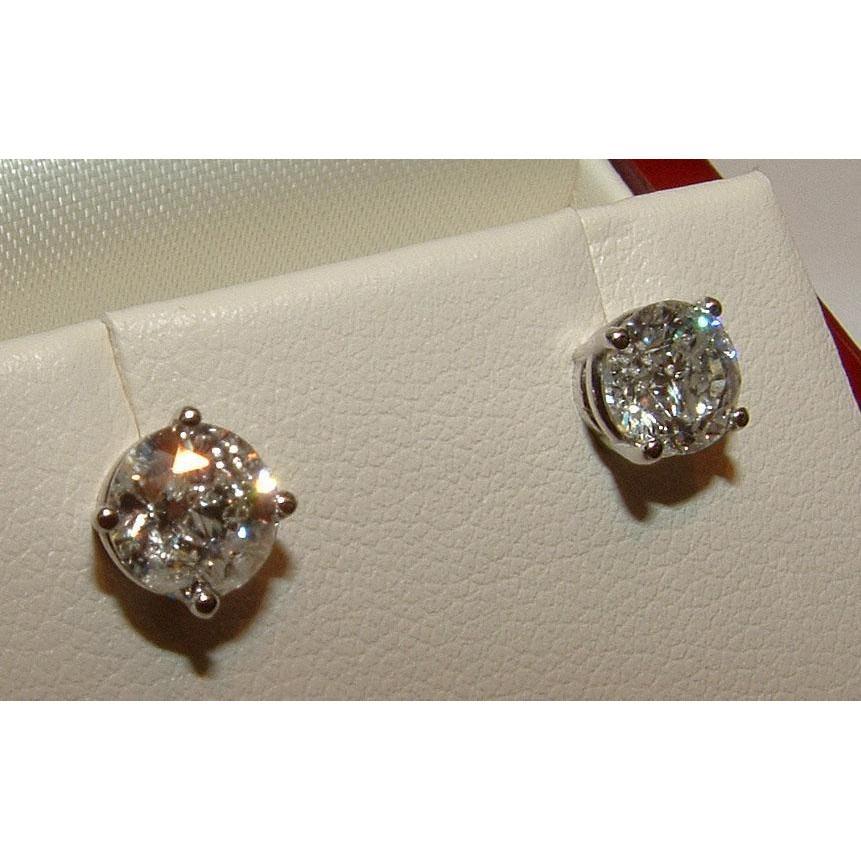Orecchini in oro bianco con diamanti rotondi da 1,05 carati - harrychadent.it