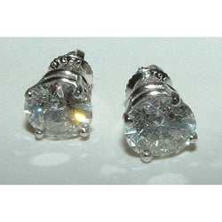 Orecchini in platino con diamanti tondi 4 carati G Vs1