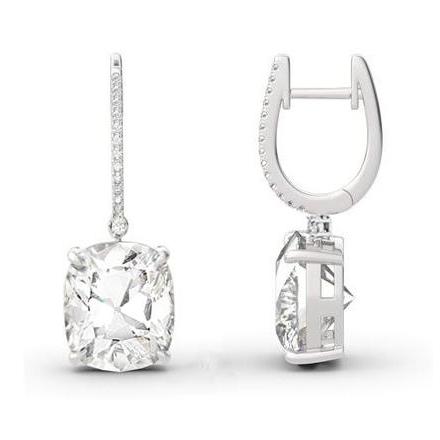 Orecchini pendenti con diamanti taglio cuscino. oro bianco 2.40 carati 14K - harrychadent.it