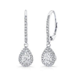 Orecchini pendenti da donna 4,80 carati con diamanti scintillanti in oro bianco 14K