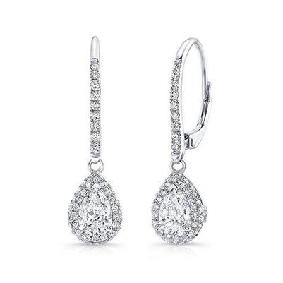 Orecchini pendenti da donna 4,80 carati con diamanti scintillanti in oro bianco 14K - harrychadent.it
