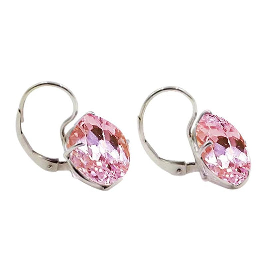 Orecchini pendenti da donna in oro bianco 14K con Kunzite rosa taglio rotondo 20 carati - harrychadent.it