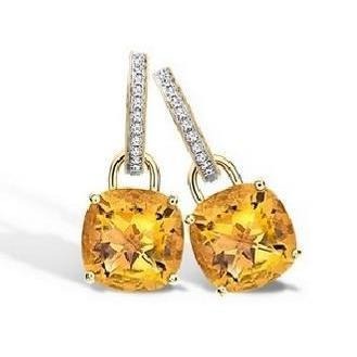 Orecchini pendenti da donna in oro giallo con citrino e diamanti da 40.70 ct - harrychadent.it