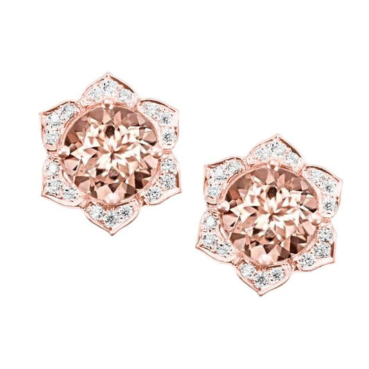 Orecchino Lady Studs in oro 14 kt con morganite grande da 11.20 ct. - harrychadent.it