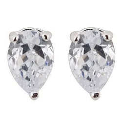 Orecchino a bottone con diamante taglio a pera a tre punte da 1,5 ct