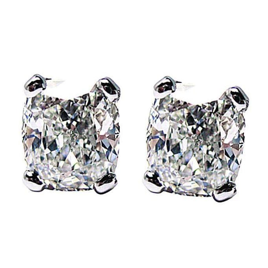 Orecchino a bottone con diamante taglio cuscino G VS1 da 1 carato - harrychadent.it