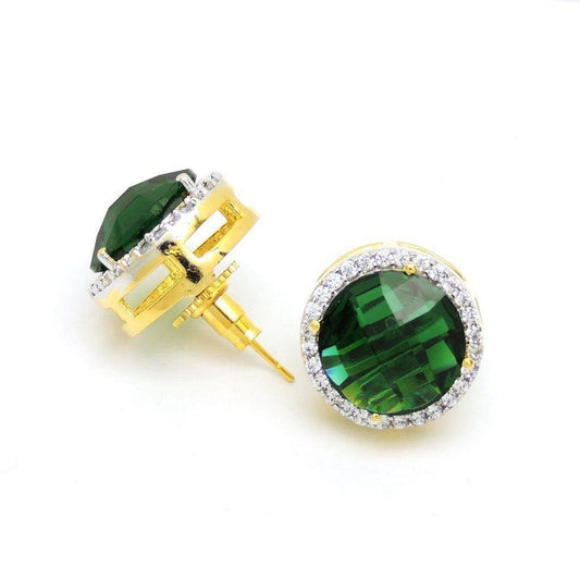 Orecchino a bottone con tormalina e diamanti da donna. gioielli in oro con pietre preziose. 9.56 ct - harrychadent.it