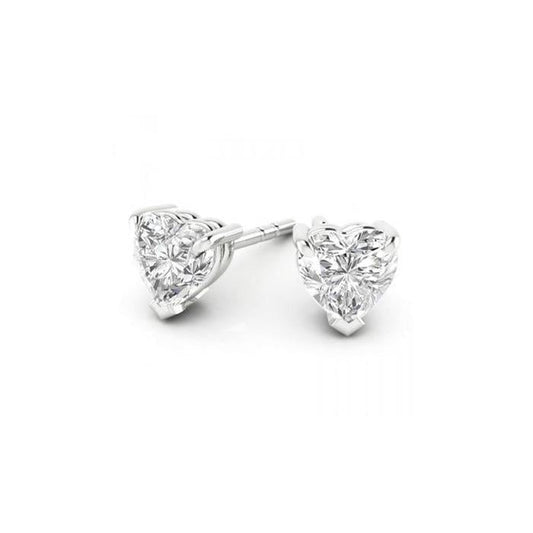 Orecchino a bottone da donna con diamanti a taglio a cuore Gioielli in oro bianco Nuovo 1 carati - harrychadent.it