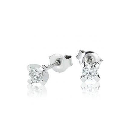 Orecchino a bottone da donna in oro bianco con diamanti a taglio brillante da 1,20 ct F Vs1 - harrychadent.it