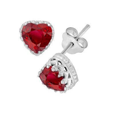 Orecchino a bottone in oro bianco 14 carati con diamanti a taglio cuore da 5.40 ct - harrychadent.it