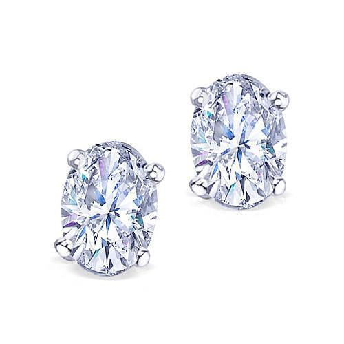 Orecchino a lobo con diamante taglio ovale F Vs1 1.50 carati in oro bianco 14K - harrychadent.it