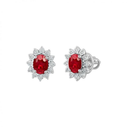 Orecchino a lobo con diamante taglio ovale da 2,50 carati, oro bianco 14 carati - harrychadent.it