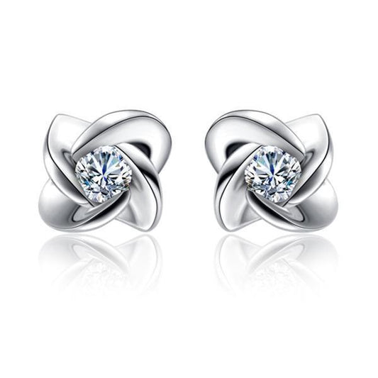 Orecchino a lobo da donna con diamante tondo 1,20 carati 14K Oro bianco - harrychadent.it