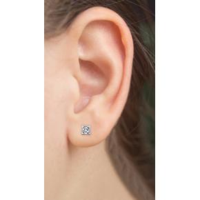 Orecchino con diamante taglio principessa 1.5 carati oro bianco 14K - harrychadent.it