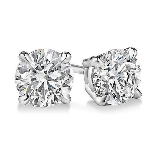 Orecchino da donna in oro bianco massiccio 14 carati con diamanti a taglio rotondo da 4,00 carati - harrychadent.it