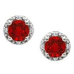 Orecchino da donna con diamante rosso rubino taglio rotondo 4.50 carati - harrychadent.it