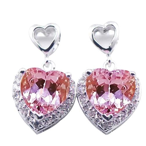 Orecchino da donna con diamante. oro bianco da 20.28 ct. taglio a cuore. Kunzite - harrychadent.it