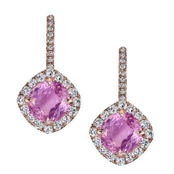 Orecchino da donna con kunzite rosa e diamanti 21.50 carati - harrychadent.it