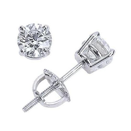 Orecchino da donna in oro bianco con diamanti a taglio rotondo da 2.30 ct - harrychadent.it
