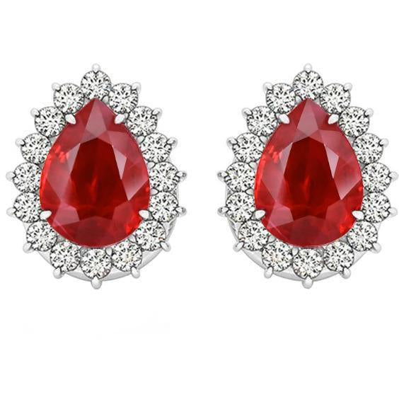 Orecchino da donna in oro con diamante rosso rubino taglio a pera da 4.50 ct - harrychadent.it