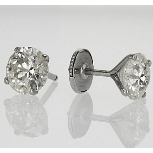 Orecchino per bottom Diamante rotondo 1.60 carati oro bianco 14k - harrychadent.it