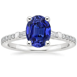 Ovale Zaffiro Anello