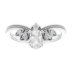 Ovale vecchio taglio Diamante Ring Enhancer perline stile vintage 3,25 carati