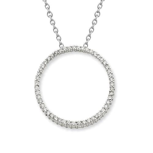 Ciondolo cerchio di diamanti 3,42 carati in oro bianco 14 carati - harrychadent.it