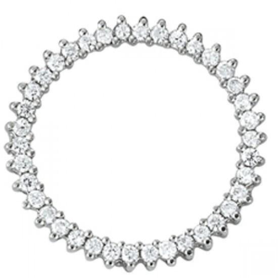 Pendente a cerchio con diamanti rotondi da 1.25 carati senza catena in oro bianco 14K - harrychadent.it