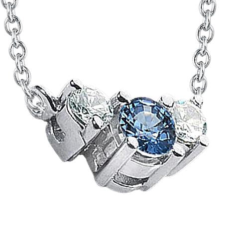 Pendente con 3 pietre preziose 1.45 ct. Diamanti blu oro bianco 14 carati - harrychadent.it
