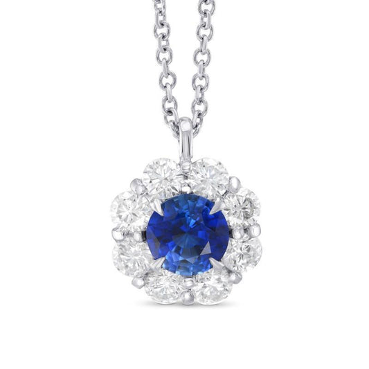 Pendente con artigli d'aquila Zaffiri e diamanti dello Sri Lanka 3,50 carati WG 14K