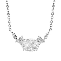 Pendente Con Naturale Diamanti Tondi E Ovali Da 4,50 Carati E Vecchi Artigli Da Minatore In Oro Bianco 14K Incastonati