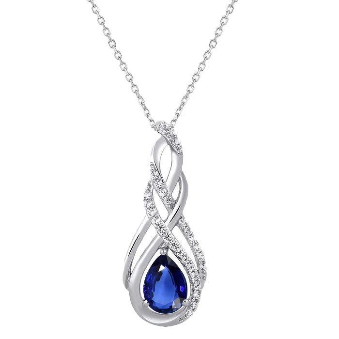 Pendente con gemma a pera e diamante Double Infinity Style 2,25 carati - harrychadent.it