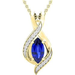 Pendente con gemma marquise e diamante tondo gambo ritorto 3 carati