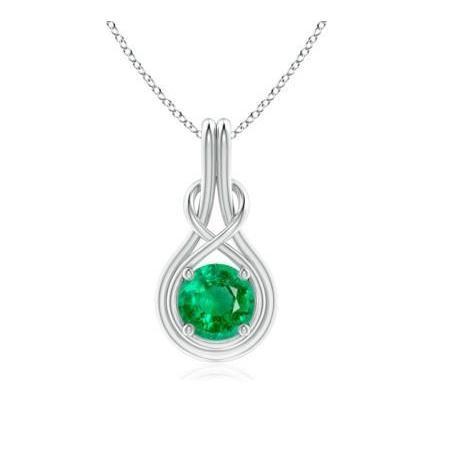 Pendente con smeraldo verde da 4 kt con catena in oro bianco 14 kt - harrychadent.it
