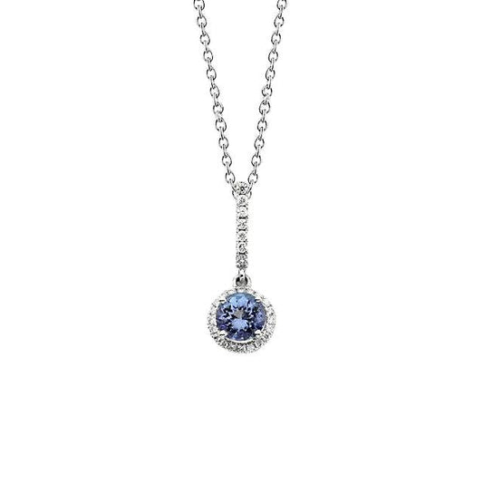 Pendente in autentico zaffiro blu dello Sri Lanka e diamante da 2 carati con oro bianco 14 carati - harrychadent.it