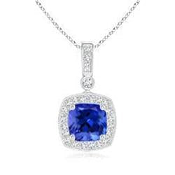 Pendente in oro 18 kt con tanzanite taglio cuscino e diamanti rotondi 14K - harrychadent.it