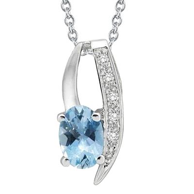 Pendente in oro bianco 14 kt con acquamarina e diamanti incastonati da 8.50 ct - harrychadent.it