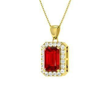 Pendente in oro giallo 14K . con rubini e diamanti incastonati 5.60 carati - harrychadent.it