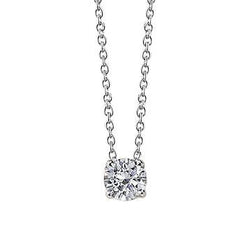 Pendente per collana da donna con diamanti a taglio rotondo da 0,75 carati in oro bianco 14K