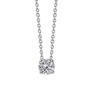 Pendente per collana da donna con diamanti a taglio rotondo da 0,75 carati in oro bianco 14 carati - harrychadent.it