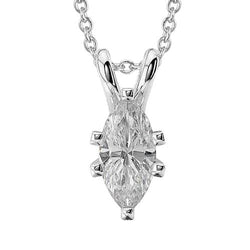 Pendente per collana da donna con diamanti taglio marquise da 1,50 carati in oro 14K