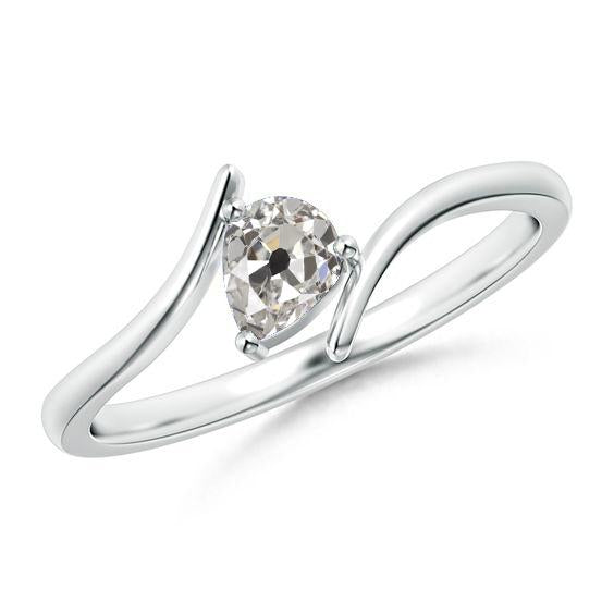 Pera Solitaire Old Miner Diamond Ring 1.50 Carati Prongs Tension Style - harrychadent.it