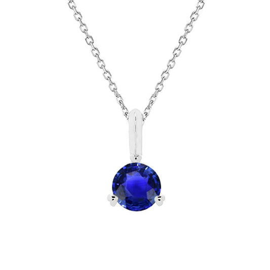 Pietra preziosa pendente solitario con cauzione Collana in oro bianco 14K 1 carato - harrychadent.it