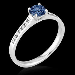 Pietra preziosa per anello di fidanzamento con diamante blu rotondo da 1,65 ct