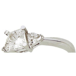 Pietre di diamanti da 1,80 carati taglio Princess e Trilliant con anello di fidanzamento in oro bianco 18 carati