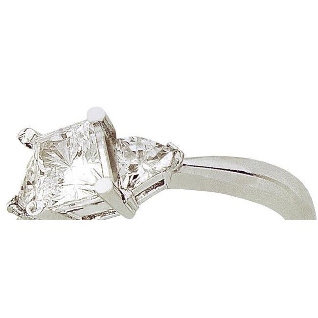 Pietre di diamanti da 1,80 carati taglio Princess e Trilliant con anello di fidanzamento in oro bianco 18 carati - harrychadent.it