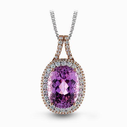Porpora Kunzite Cristallo Pendente