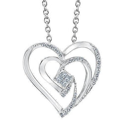 Principessa e gioielli con ciondolo a forma di cuore con diamanti rotondi 1.80 carati